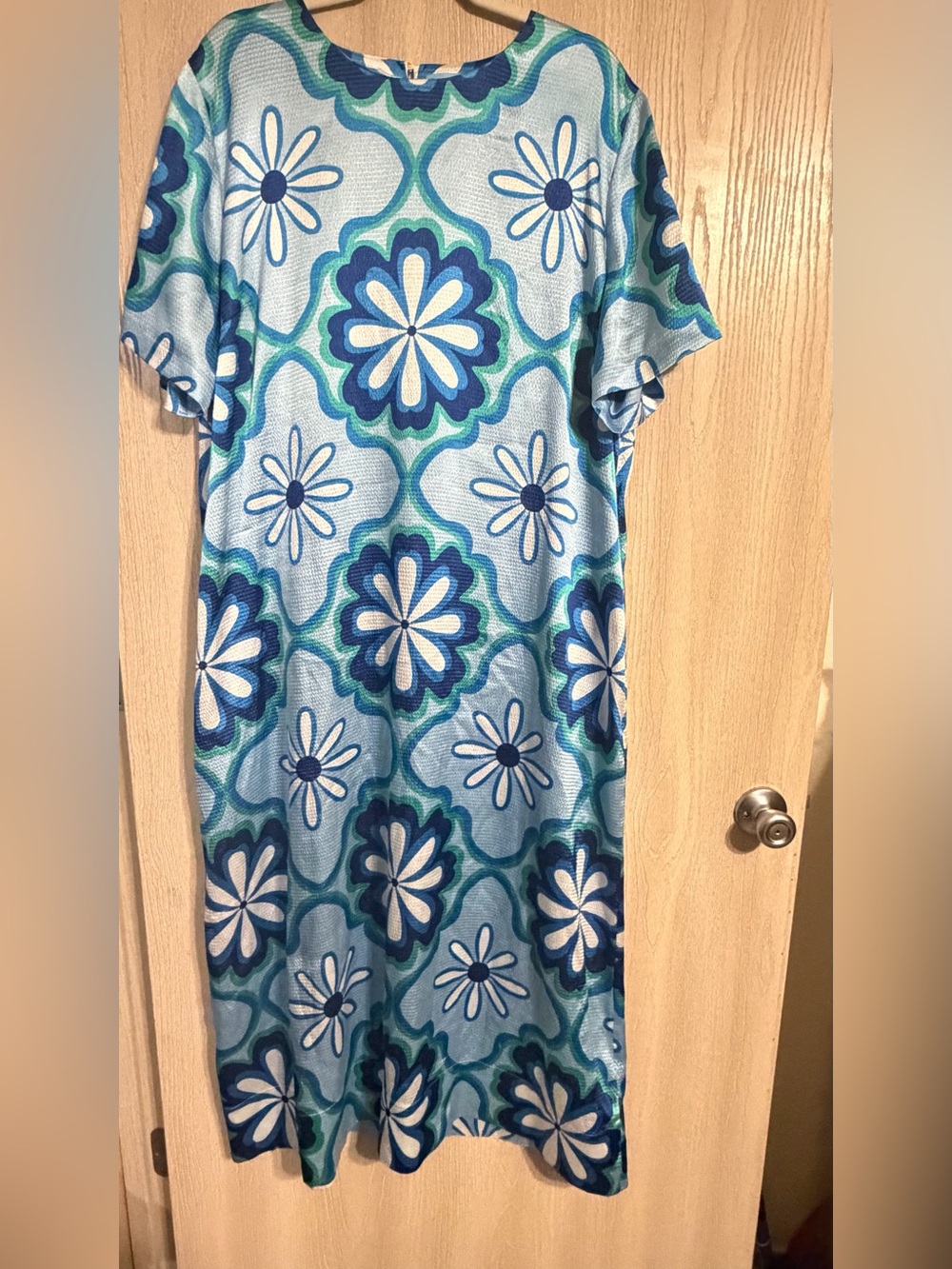 Draper James Blue Floral Casual Shift Dress
